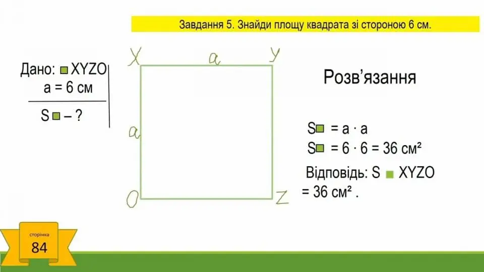 як знайти площу